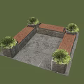 Outdoor Chair Design With Green Plants Stone Structure And Slate Floor