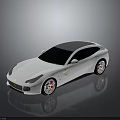 Elegant White Ferrari Sports Coupe With Black Roof Red Rims Streamlined Design And Reflective Surface