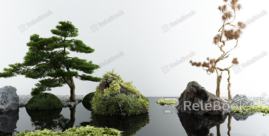 New Chinese Landscape Sick Courtyard Waterscape Sick model