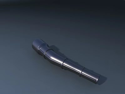 Silver Metallic 3D Model Pen With Smooth Cylindrical Design On Dark Background 3d model
