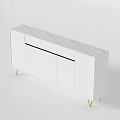 Modern White Sideboard with Gold Accents and Gold Legs for Minimalist Dining Room Decor