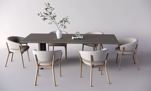 Quiet Dining Table and Chair Combination Dining Table and Chair 3d model