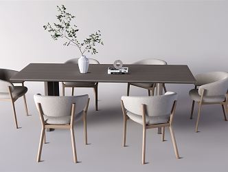 Quiet Dining Table and Chair Combination Dining Table and Chair 3d model