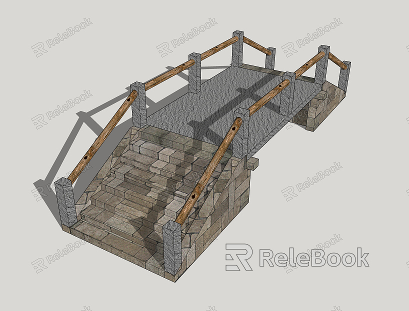 Modern Bridge Country Wooden Bridge model