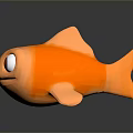 Orange Cartoon Aquatic Animal Fish With Big Eyes And Toy Design