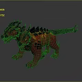 Flaming Mythical Creature With Red Body Black Spikes And Lava Textured Skin