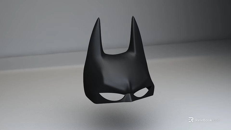 Iconic Black Batman Superhero Mask With Pointed Ears And Eye Cutouts 3d model 