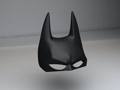 Iconic Black Batman Superhero Mask With Pointed Ears And Eye Cutouts 3d model