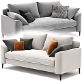 Modern Multi-seat Sofas With Soft Upholstery And Colorful Decorative Pillows 3d model