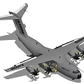 Airbus A400M Military Transport Aircraft With Four Propellers On Dark Background