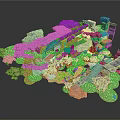 Modern 3D Terrain Model Featuring Rocks Wooden Bridges And Sandy Ground