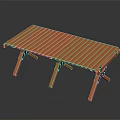 Outdoor Public Chair With Wooden Slats Design And Foldable Frame For Portable Use