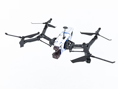 Smart Drone With Four Rotors And HD Camera For Aerial Photography 3d model
