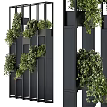 Vertical Greenery Partition Design With Hanging Plant Pots And Modern Panels