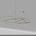 Modern Wavy Chandelier Design With Metal Frame And Hanging Curved Structure
