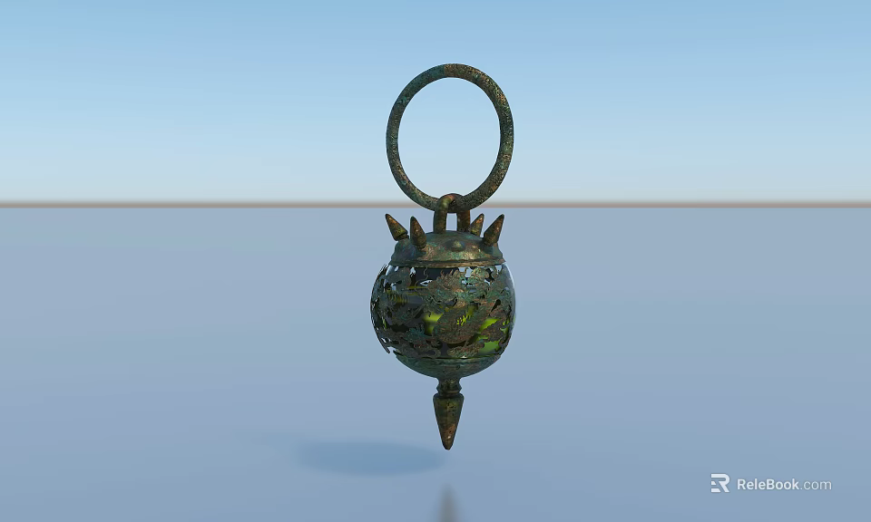 Hollow Spherical Metal Medical Device With Ring And Pointed Tip Structure 3d model 