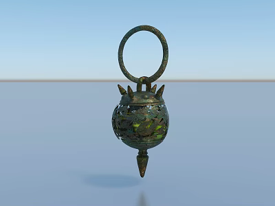 Hollow Spherical Metal Medical Device With Ring And Pointed Tip Structure 3d model