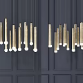Modern Gold Cylinder Pendant Lights With Multiple Tubes For Interior Decoration