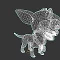 Cute Brown Cartoon Chihuahua Wearing Red Collar With Bone Pendant Smiling Closed Eyes