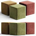 Green Brown Red Square Velvet Ottoman Stools For Living Room Seating Solutions