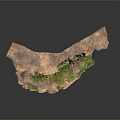 Modern Rock Landscape Decor With Green Plants And Mossy Stone Surfaces