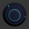 Portable Blue Bluetooth Speaker Featuring Mesh Front Panel Control Buttons And Blue LED Light Strip