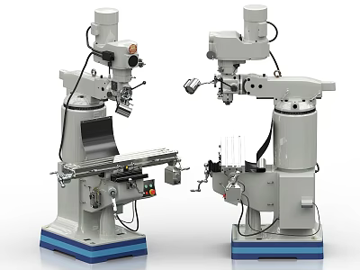 High Precision Industrial Machinery With Dual Columns Worktables And Control Panels 3d model
