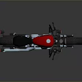 Red And Black Cruiser Motorcycle With Chrome Exhaust And Modern Design