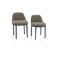 Modern Light Gray Fabric Bar Stools With Black Metal Frame And Round Footrest