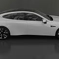 White Modern Electric Car With Sleek Aerodynamic Body And Green License Plate