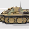 Military Tank With Camouflage Paint Tracks Main Cannon Turret And Antenna