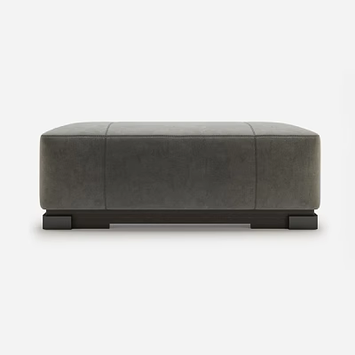 Gray Upholstered Sofa Bench With Modern Sleek Design And Dark Wooden Legs 3d model