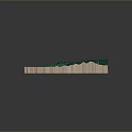 3D Landscape Model With Green Mountains Blue Water And City Below