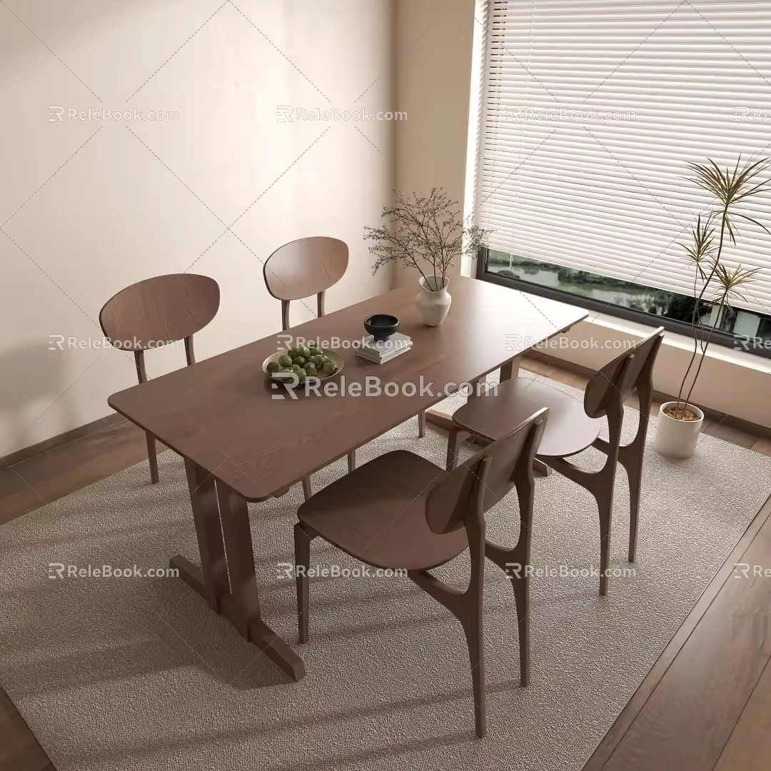 Modern Dining Table Ancient Dining Table Silent Dining Table Chair 3d model