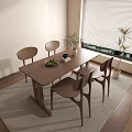 Modern Dining Table Ancient Dining Table Silent Dining Table Chair 3d model