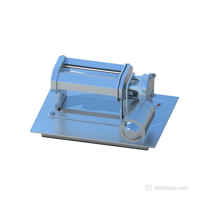 Industrial Equipment With Stainless Steel Motorized Roller Mechanism And Base Plate 3d model 