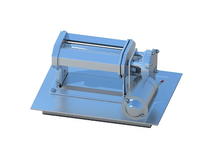 Industrial Equipment With Stainless Steel Motorized Roller Mechanism And Base Plate 3d model