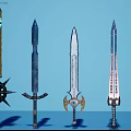 Sub-era weapon sword game props lightsaber hammer 3d model