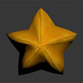 Fresh Ripe Yellow Star Fruit With Smooth Glossy Skin On Dark Reflective Surface