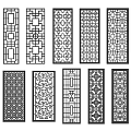 New Chinese-style partition screen partition 3d model