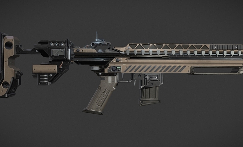 modern machine gun 3d model