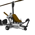 Lightweight Gyrocopter Design Featuring Rotor Seat Frame And Landing Wheels