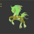 Cute Orange And White Toy Pony With Fluffy Manes Tail Standing Pose Design