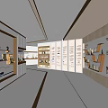 Modern Showroom Interior Design With Display Shelves Product Exhibits Lighting And Wall Decor