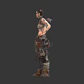Bio Mechanical Character With Prosthetic Arms Legs Tactical Outfit Gear Front Back Views