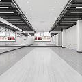 Spacious Dance Fitness Studio with Barre Mirrors Wooden Floor and White Curtains
