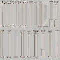 Classical Roman Columns With Various Architectural Styles And Decorative Details 3d model