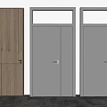 Different Interior Door Styles With Wooden Gray And Light Colored Designs 3d model