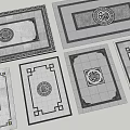 Traditional Chinese Garden Ornaments With Decorative Floor Patterns And Geometric Frames