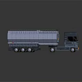 Dark Gray Truck With Tandem Trailer And Red Logos On Body